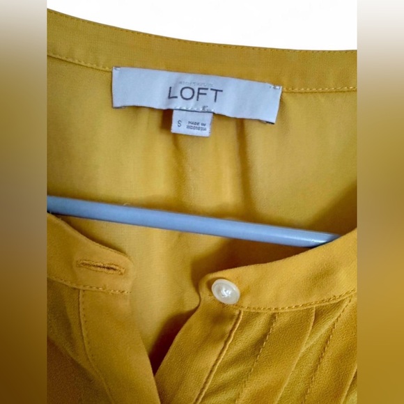 LOFT Mustard Yellow Ruffle Blouse - Picture 2 of 8